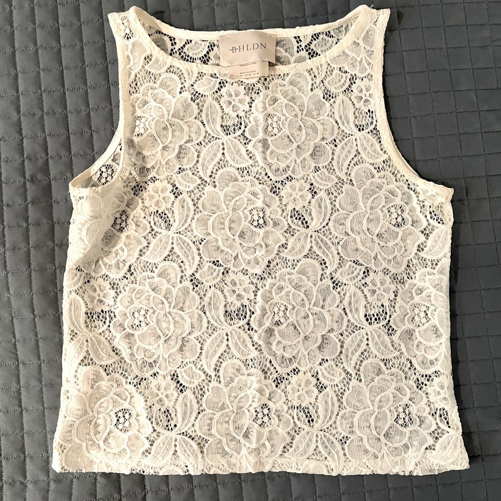 BHLDN Becky Lace Top, M